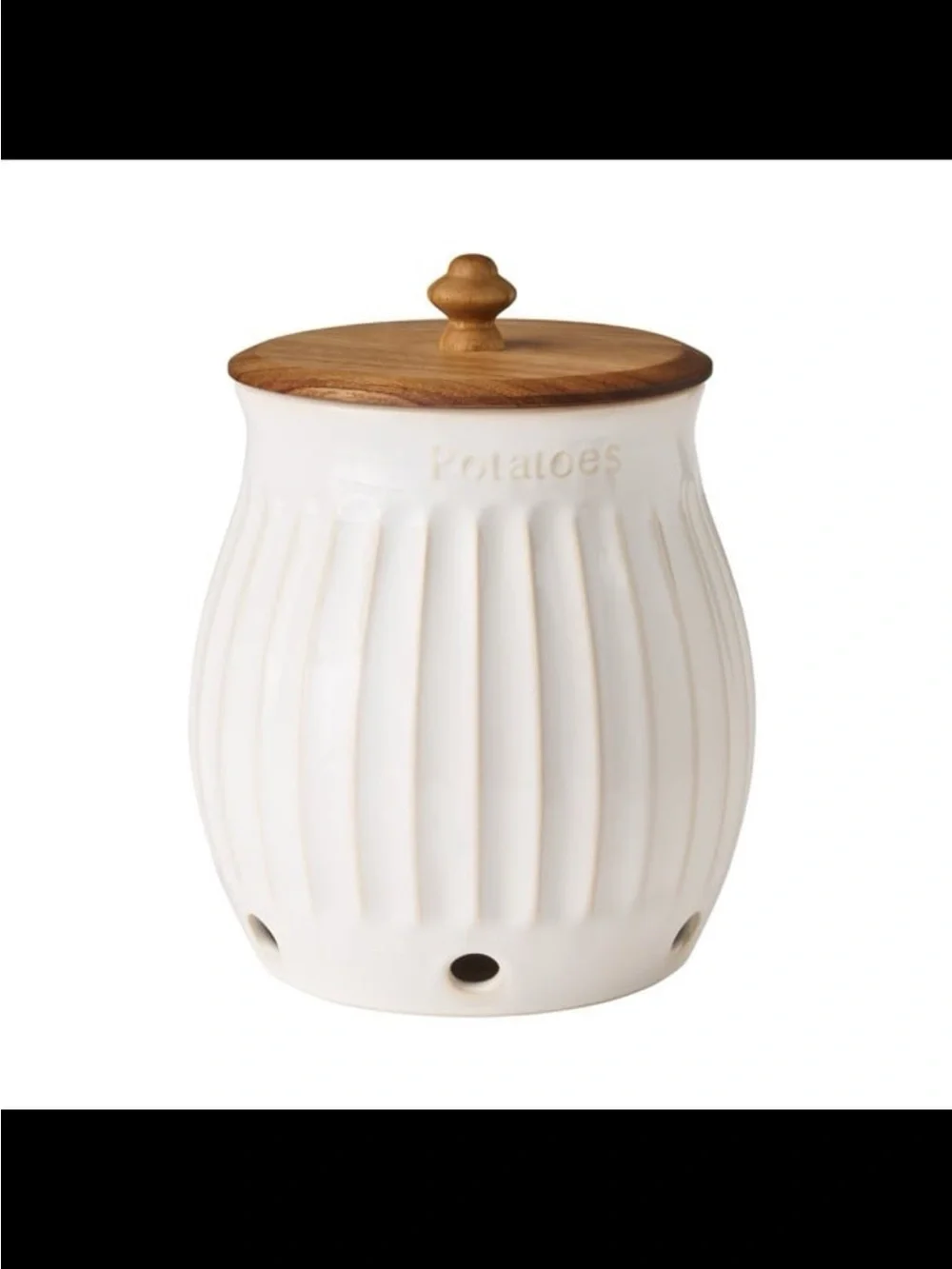 The Pioneer Woman Colette Stoneware Potato, Onions & Garlic Keepers, White